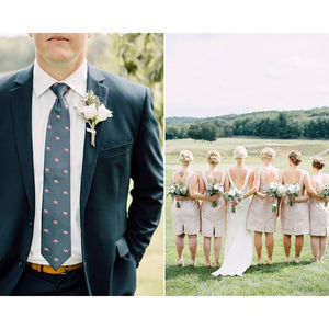 Corbata de Seda Casual con Estampado de Elefantes, Azul Marino con Detalles en Rosa, Ideal para Regalo - Product Image 3