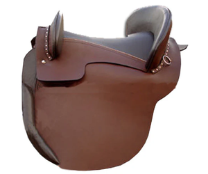 Silla de montar a caballo de barril occidental marrón tallada a mano profesional disponible en todos los diseños accesorios ecuestres personalizables - Product Image 2