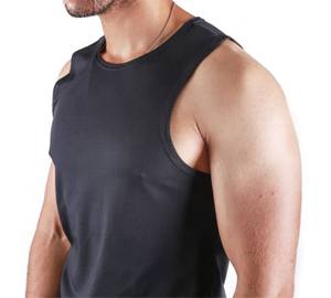 เสื้อกล้ามผ้าสแปนเด็กซ์/ ผ้าฝ้ายย้อมสีล้วนสำหรับผู้ชายชุดออกกำลังกายเล่นฟิตเนสแบบกำหนดเองได้ - Product Image 2