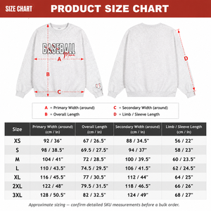 Women's Oversized Baseball <b>Mama</b> Graphic Crewneck Sweatshirt-Heather Grey Cotton/Polyester Blend 360g Breathable Fleece Pullover - Product Image 6
