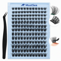 Kit d'extensions de cils courbés en PBT mélangé, faux cils coréens auto-adhésifs, application facile, DIY à domicile MSC-200