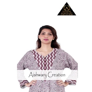 Women's Long Sleeve <b>Kaftan</b> Abaya Style Maxi Dress Modest Muslim Daily Wear Elegant Loose Fit Design <b>Plus</b> <b>Size</b> Soft Cotton Fabric - Product Image 4