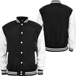 Veste universitaire respirante doublée de maille pour l'extérieur, veste universitaire lourde bicolore avec logo brodé - Product Image 4