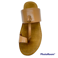 Pantoufles en cuir beige pour hommes, sandales confortables de bonne qualité et bas prix 100% en cuir Style de marche