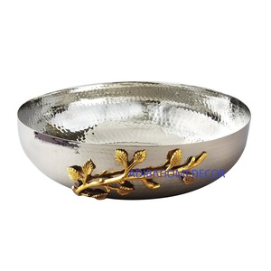 Cuenco de servicio de oro martillado de metal hecho a mano de alta calidad, nuevo diseño para fiestas para dulces, frutas por exportador de fabricantes indios - Product Image 2