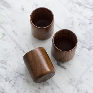 UNIQUE Natural Wood Tea Cup Wooden for Wine Coffee Water Hot Cold Drinks Drinking <b>Mug</b>, Japanese Style Wood Tea Cup - Product Image 3