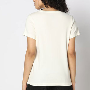 T-shirt à manches courtes pour femme, col rond, imprimé avec une citation inspirante, motif herbe, coton léger, vêtement décontracté - Product Image 2