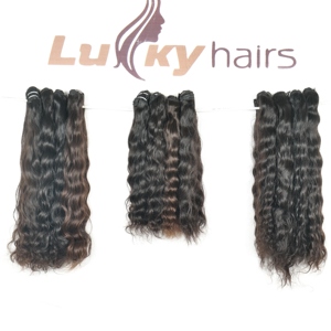 Extensions de cheveux humains vietnamiens noirs naturels de haute qualité cuticule non transformée alignée Double trame vague lâche faisceaux bruts - Product Image 3