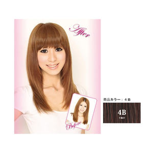Livre de référence pour esthéticiennes JP : Frange facile, type normal, cheveux humains lisses, couleur 4B avec dentelle marron clair - Product Image 1