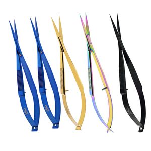 Ciseaux à ressort professionnels à double action Tondeuse à sourcils Cils ou cuticules Lames droites Outil pour salons de beauté et spas - Product Image 1