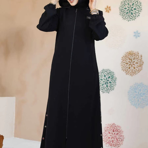 Elegant Casual <b>Velvet</b> Abaya for Women Soft Luxurious Fabric Breathable Lightweight-for Winter Events Parties Modest Fashion - Product Image 1
