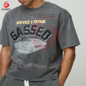 Camiseta de gran tamaño para hombre, camisetas personalizadas con estampado personalizado, fabricante de camisetas Boxy Fit de algodón 100% de lujo - Product Image 3