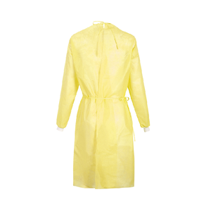 Manteau de vêtements de sécurité jetables avec manchettes de col élastiques blouses de laboratoire jetables-Jaune-Vietnam Haute qualité - Product Image 1