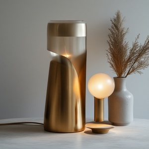 Modern Eco-Friendly Aluminium Table <b>Lamp</b> Fabric Shade Best Quality <b>for</b> Home Hotel Bedroom E26 Bulb <b>Base</b> AC New Design Price - Product Image 3