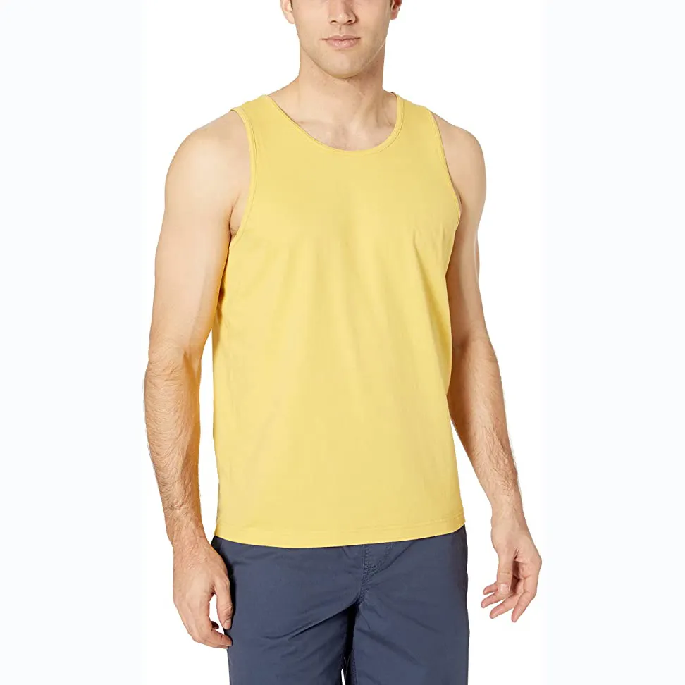 Hot Selling Solid Breathable Gym Tank Top Workout Men's Vest Formal Shirt Running Tank Top100% Cotton /Bamboo Fiber Undershirt
