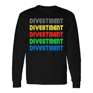 Divestment Long Sleeve T-<b>Shirt</b> Unisex Adult Crew Neck <b>Grunge</b> Vintage Style Promotional - Product Image 2