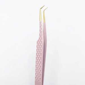 Meilleures pinces à épiler professionnelles en acier inoxydable dentelé antistatique rose à pointe dorée pour une prise parfaite jamais défaillante - Product Image 2