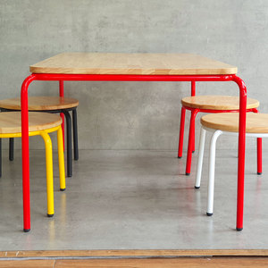 Modern 100x60cm Kindergarten <b>Table</b> Set KGD030 with 4 <b>Solid</b> <b>Wood</b> Chairs Wooden <b>Tops</b> Iron Legs Children Furniture for Gym Use - Product Image 4