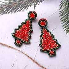 Último nuevo lujo bordado a mano con cuentas día de Navidad pendiente diseño perfecto pendiente declaración pendiente fiesta eran regalos - Product Image 5