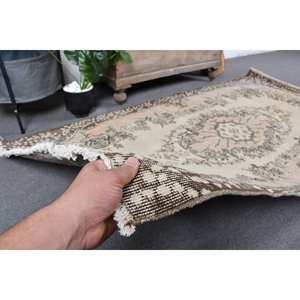 พรมขนสัตว์ตุรกีขนาด38x69ฟุตแนววินเทจสีเบจและน้ำตาลผ้าทอแบนสำหรับตกแต่งห้องนั่งเล่นพื้นหลังเป็นยาง - Product Image 3