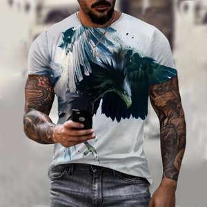 2025 3D imprimé hommes T-shirt Hip-hop Style T-shirt à manches courtes haut rue col rond été décontracté - Product Image 5