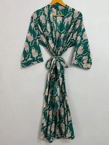 Kimono de caftán indio hecho a mano, bata Unisex ligera hasta el suelo, ropa de noche, cubierta de Bikini, cinturón superior, vestidos informales para la playa - Product Image 2
