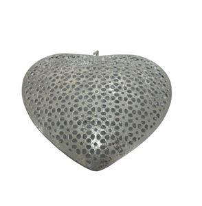 Juego decorativo de corazón de Metal antiguo hecho a mano personalizado de 2 corazones colgantes de papel de aluminio plateado decoración de pared de Navidad para el hogar y la boda - Product Image 6