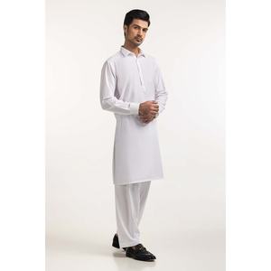 Costume de mariage blanc basique coupe ajustée SK-P24-076, long, formel, pour affaires, avec col à revers, fermeture à bouton simple et fermeture éclair - Product Image 2