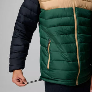 เสื้อแจ็คเก็ตพัฟเฟอร์ทรงโอเวอร์ไซส์สำหรับผู้ชาย  แบบมีฮู้ด  กันลม  บุใยสังเคราะห์  รักษ์โลก  สไตล์วินเทจ  ผิวมันเงา  สีดำ  พร้อมโลโก้สั่งทำพิเศษ - Product Image 5