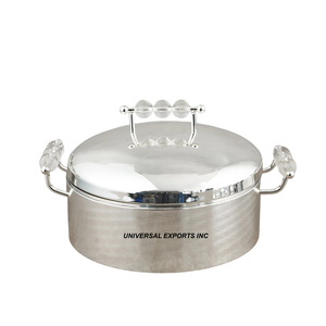 Hotpot de acero inoxidable de doble pared, cazuela de diseñador hecha a mano pulida brillante, última colección, calentador de alimentos de metal elegante - Product Image 3