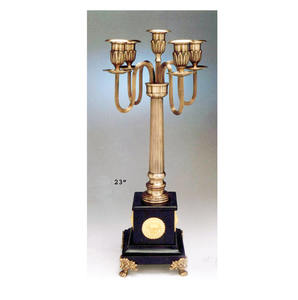 Metal Embossed Design Tall Candelabra With 5 <b>Candle</b> Arm Antique Gold Finished <b>Floor</b> & Entryway Decorated Lighting <b>Candle</b> <b>Holder</b> - Product Image 1