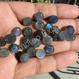 Labradorite naturelle 7x7mm Cabochon rond toutes tailles disponibles dos plat fabrication de bijoux pierre pierres précieuses en vrac - Product Image 4