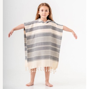Kids Hooded <b>Towel</b> Poncho Wholesale - Anatolia Stripe 100% Turkish Cotton, Beach Swim Surf OEM Supplier - Product Image 1