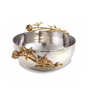 Cuencos decorativos de diseño de metal antiguo para servir con elegante forma artística y diseño para mejorar la estética del comedor - Product Image 1