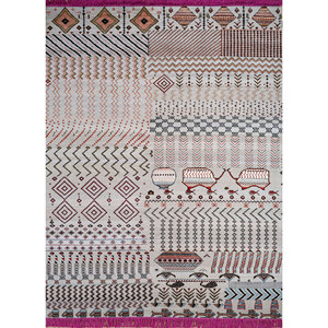 Manchaha Ivory Hand Knotted Wool Bamboo Silk Rug Geometric Pattern Rectangle <b>Hallway</b> Carpet for Teen Living Room Model Les-1413 - Product Image 1