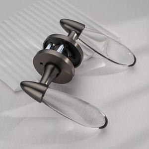 Elegante manija de metal y vidrio para puertas Diseño moderno Manija interior del hogar Aspecto elegante para armarios Cajones y muebles - Product Image 5