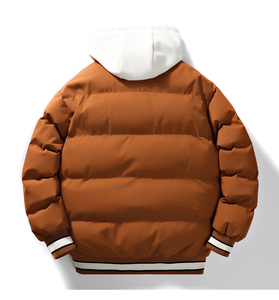 Veste d'hiver épaisse en toile à capuche unisexe, confortable et tendance, vente chaude, vêtements d'extérieur décontractés pour adolescents, vêtements de rue chauds et rembourrés, logo sur le devant - Product Image 2