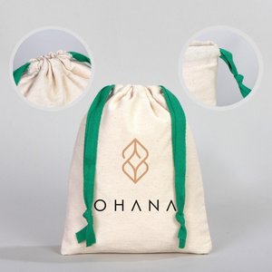 Bolsa de tela personalizable con asa verde, 6 x 8 pulgadas (15.5 cm x 20 cm), bordado serigrafiado para empaque de aceites esenciales, productos contra el polvo y pelucas - Product Image 4