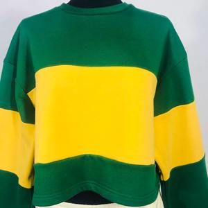 Vente en gros sweat-shirt personnalisé en polaire pour femmes, sweat-shirt imprimé uni à col ras du cou, Top court en maximisant l'usure - Product Image 3