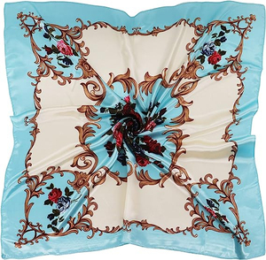 Nouveau prix pas cher motif pied-de-poule Design soie tête foulard soie Satin carré Bandana écharpe avec logo imprimé personnalisé - Product Image 3