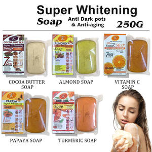 Jabón Blanqueador con Vitamina C, Zanahoria, Cúrcuma, Papaya, Manteca de Cacao y Almendras, Corrector de Manchas Oscuras, Producto para el Cuidado de la Piel - Product Image 5