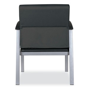 Silla de invitados Alera Metalounge Series con respaldo medio, 24.6 pulgadas x 26.96 pulgadas x 33.46 pulgadas, asiento y respaldo negros, base plateada, Alera ALEML2319 - Product Image 5