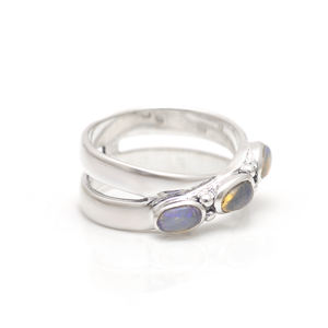 Anillo de Plata de Ley 925 con piedras preciosas para Aniversario de compromiso de boda o regalo de fiesta - Product Image 3