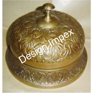 Campana de mesa de latón 100%, superventas, campanas de escritorio de lujo, decoración de Festival de boda, campana de mesa de diseñador grabada al mejor precio - Product Image 5