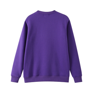 Sudadera Casual de Invierno para Mujer, Cuello Redondo, Morada, Poliéster/Algodón, Bordado 3D, Lavado Ácido, Estampado, Transpirable - Product Image 2