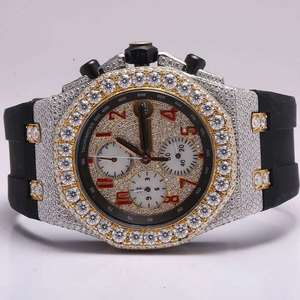 2025 reloj de correa de goma de acero inoxidable hecho a mano de lujo Premium VVS Moissanite Diamond Full IcedOut Hip Hop Style 41mm Dial India - Product Image 2