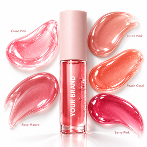 ลิปกลอสสีชมพูฉลากส่วนตัว ลิปออยล์เนื้อฉ่ำวาว ไม่เหนียวเหนอะหนะ ลิปสติกเนื้อลิควิด สีตามสั่ง เครื่องสำอาง - Product Image 4