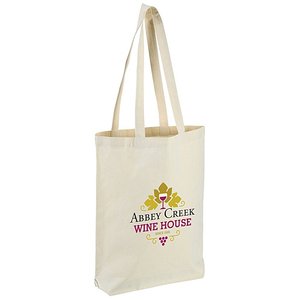 Sac fourre-tout en coton biologique de 5 oz avec soufflet de fond, imprimé couleur, recyclable - Product Image 1