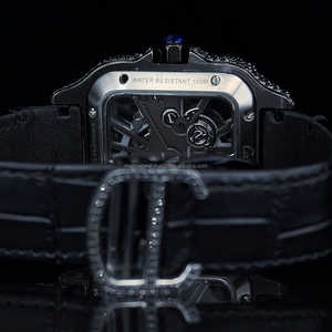 VUÔNG <span class=keywords><strong>Dialer</strong></span> Đen vẻ đẹp Bộ Xương sang trọng cổ tay đồng hồ vượt qua Kim Cương Tester Iced out vvs Đen Lab Grown kim cương đồng hồ - Product Image 4