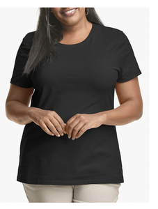 Camiseta de Manga Corta con Cuello Redondo para Mujer, Talla Grande, Venta al por Mayor de Fábrica de Bangladesh, Logotipo Personalizado, Nuevo, Servicio OEM, Tops de Algodón - Product Image 5